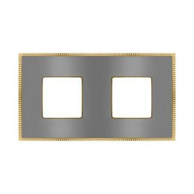 Рамка на 2 поста гор/верт FEDE BELLE EPOQUE METAL GOLD, bright chrome + bright gold