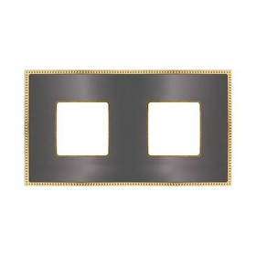 Рамка на 2 поста гор/верт FEDE BELLE EPOQUE METAL GOLD, graphite + bright gold