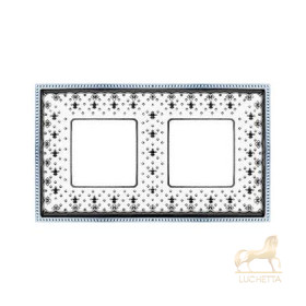 Рамка на 2 поста гор/верт FEDE BELLE EPOQUE PORCELAIN, black lys-bright chrome