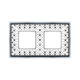 Рамка на 2 поста гор/верт FEDE BELLE EPOQUE PORCELAIN, black lys-bright chrome