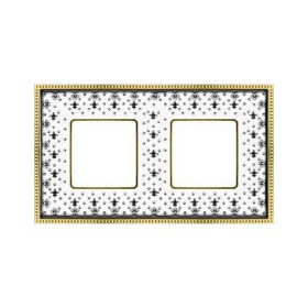 Рамка на 2 поста гор/верт FEDE BELLE EPOQUE PORCELAIN, black lys-bright gold