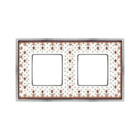 Рамка на 2 поста гор/верт FEDE BELLE EPOQUE PORCELAIN, brown lys-bright chrome