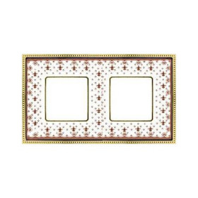 Рамка на 2 поста гор/верт FEDE BELLE EPOQUE PORCELAIN, brown lys-bright gold