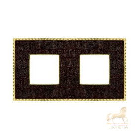 Рамка на 2 поста гор/верт FEDE BELLE EPOQUE TAPESTRY, alicocobrown - bright gold