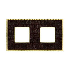 Рамка на 2 поста гор/верт FEDE BELLE EPOQUE TAPESTRY, alicocobrown - bright gold
