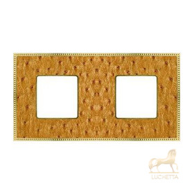 Рамка на 2 поста гор/верт FEDE BELLE EPOQUE TAPESTRY, alienagold - bright gold