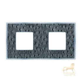 Рамка на 2 поста гор/верт FEDE BELLE EPOQUE TAPESTRY, alienasilver - bright chrome