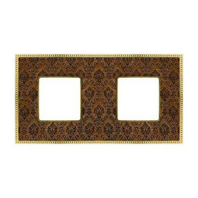 Рамка на 2 поста гор/верт FEDE BELLE EPOQUE TAPESTRY, decorbrass - bright gold