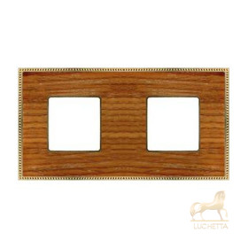Рамка на 2 поста гор/верт FEDE BELLE EPOQUE WOOD, cherry-bright gold