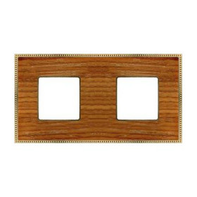 Рамка на 2 поста гор/верт FEDE BELLE EPOQUE WOOD, cherry-bright gold
