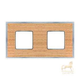 Рамка на 2 поста гор/верт FEDE BELLE EPOQUE WOOD, oak-bright chrome