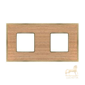 Рамка на 2 поста гор/верт FEDE BELLE EPOQUE WOOD, oak-bright gold