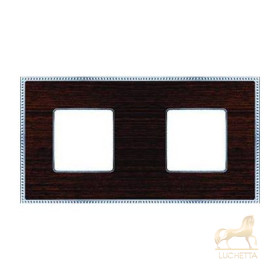 Рамка на 2 поста гор/верт FEDE BELLE EPOQUE WOOD, wenge-bright chrome