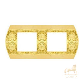 Рамка на 2 поста гор/верт FEDE SANREMO, bright gold