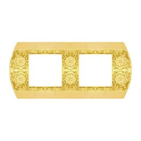 Рамка на 2 поста гор/верт FEDE SANREMO, bright gold