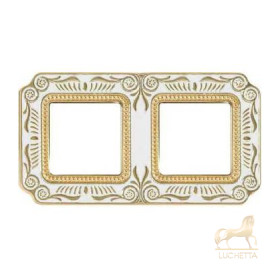 Рамка на 2 поста гор/верт FEDE SMALTO ITALIANO FIRENZE, pearl white