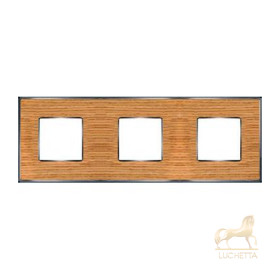 Рамка на 3 поста гор/верт FEDE VINTAGE WOOD, oak-bright chrome