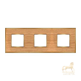 Рамка на 3 поста гор/верт FEDE VINTAGE WOOD, oak-bright gold