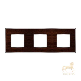 Рамка на 3 поста гор/верт FEDE VINTAGE WOOD, wenge-bright chrome