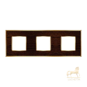 Рамка на 3 поста гор/верт FEDE VINTAGE WOOD, wenge-bright gold
