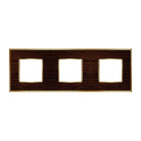 Рамка на 3 поста гор/верт FEDE VINTAGE WOOD, wenge-bright gold