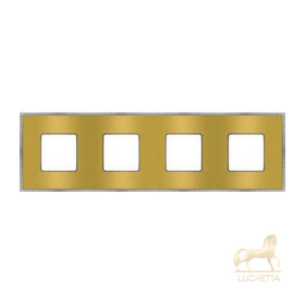 Рамка на 4 поста гор/верт FEDE BELLE EPOQUE METAL CHROME, bright gold + bright chrome