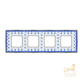 Рамка на 4 поста гор/верт FEDE BELLE EPOQUE PORCELAIN, blue lys-bright chrome
