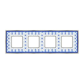 Рамка на 4 поста гор/верт FEDE BELLE EPOQUE PORCELAIN, blue lys-bright chrome