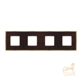 Рамка на 4 поста гор/верт FEDE BELLE EPOQUE WOOD, wenge-bright gold