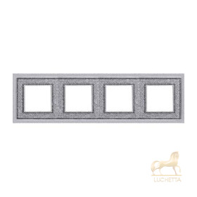 Рамка на 4 поста гор/верт FEDE Crystal De Luxe Art, bright chrome
