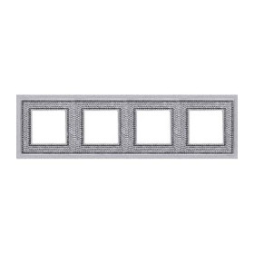 Рамка на 4 поста гор/верт FEDE Crystal De Luxe Art, bright chrome
