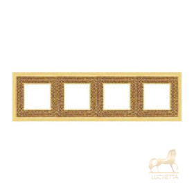 Рамка на 4 поста гор/верт FEDE Crystal De Luxe Art, real gold