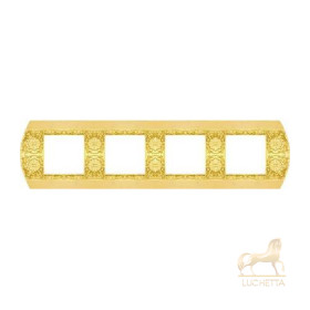Рамка на 4 поста гор/верт FEDE SANREMO, bright gold