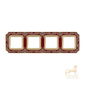 Рамка на 4 поста гор/верт FEDE SMALTO ITALIANO FIRENZE, ruby red
