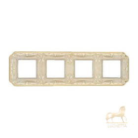 Рамка на 4 поста гор/верт FEDE TOSCANA FIRENZE, gold white patina