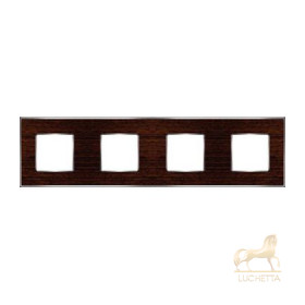 Рамка на 4 поста гор/верт FEDE VINTAGE WOOD, wenge-bright chrome