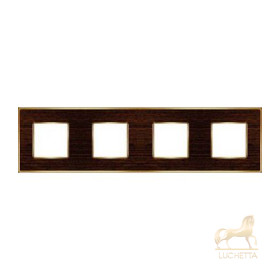 Рамка на 4 поста гор/верт FEDE VINTAGE WOOD, wenge-bright gold