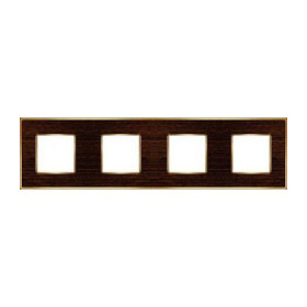 Рамка на 4 поста гор/верт FEDE VINTAGE WOOD, wenge-bright gold