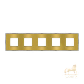 Рамка на 5 постов гор/верт FEDE BELLE EPOQUE METAL CHROME, bright gold + bright chrome