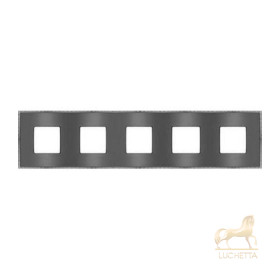 Рамка на 5 постов гор/верт FEDE BELLE EPOQUE METAL CHROME, graphite + bright chrome