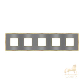 Рамка на 5 постов гор/верт FEDE BELLE EPOQUE METAL GOLD, bright chrome + bright gold