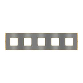 Рамка на 5 постов гор/верт FEDE BELLE EPOQUE METAL GOLD, bright chrome + bright gold