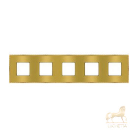 Рамка на 5 постов гор/верт FEDE BELLE EPOQUE METAL GOLD, bright gold + bright gold