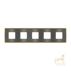 Рамка на 5 постов гор/верт FEDE BELLE EPOQUE METAL GOLD, graphite + bright gold