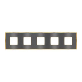 Рамка на 5 постов гор/верт FEDE BELLE EPOQUE METAL GOLD, graphite + bright gold