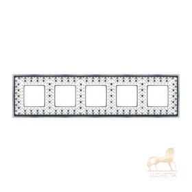 Рамка на 5 постов гор/верт FEDE BELLE EPOQUE PORCELAIN, black lys-bright chrome