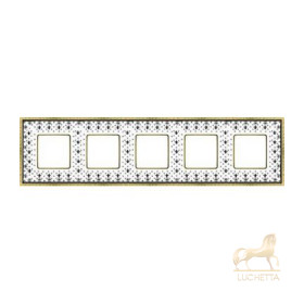 Рамка на 5 постов гор/верт FEDE BELLE EPOQUE PORCELAIN, black lys-bright gold