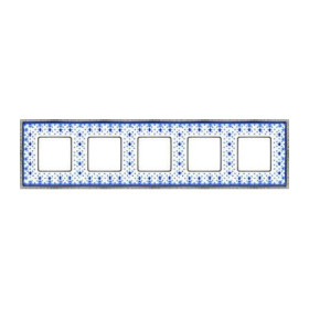 Рамка на 5 постов гор/верт FEDE BELLE EPOQUE PORCELAIN, blue lys-bright chrome