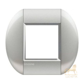 Рамка овальная на 1 пост (2 модуля), BTicino LivingLight, алюминий