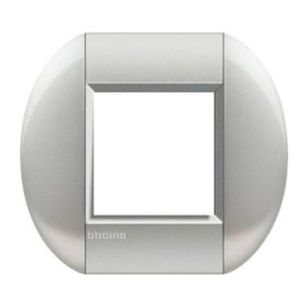 Рамка овальная на 1 пост (2 модуля), BTicino LivingLight, алюминий